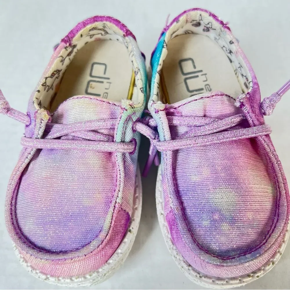Hey Dude Toddler Wendy Sparkle Toddler Loafers | Kids Slip on Shoes SZ 5